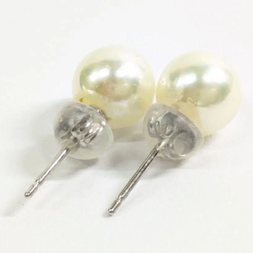 TSUTSUMI/ツツミ パール ピアス K14WG キャッチ K14 本真珠 ホワイト