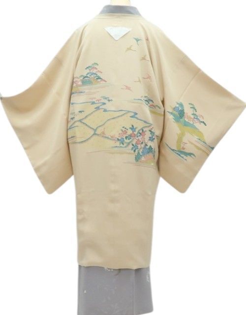 百華❀Y4659◇未着用 正絹 作家物落款 染め一つ紋 仕付け糸付 手縫い