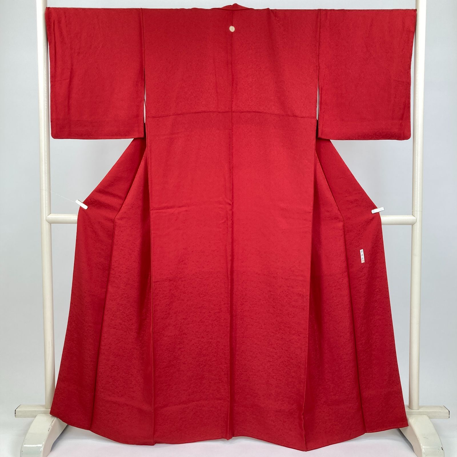 美品 色無地 グレー 地紋 縫いの一つ紋 身丈157cm 裄丈66cm
