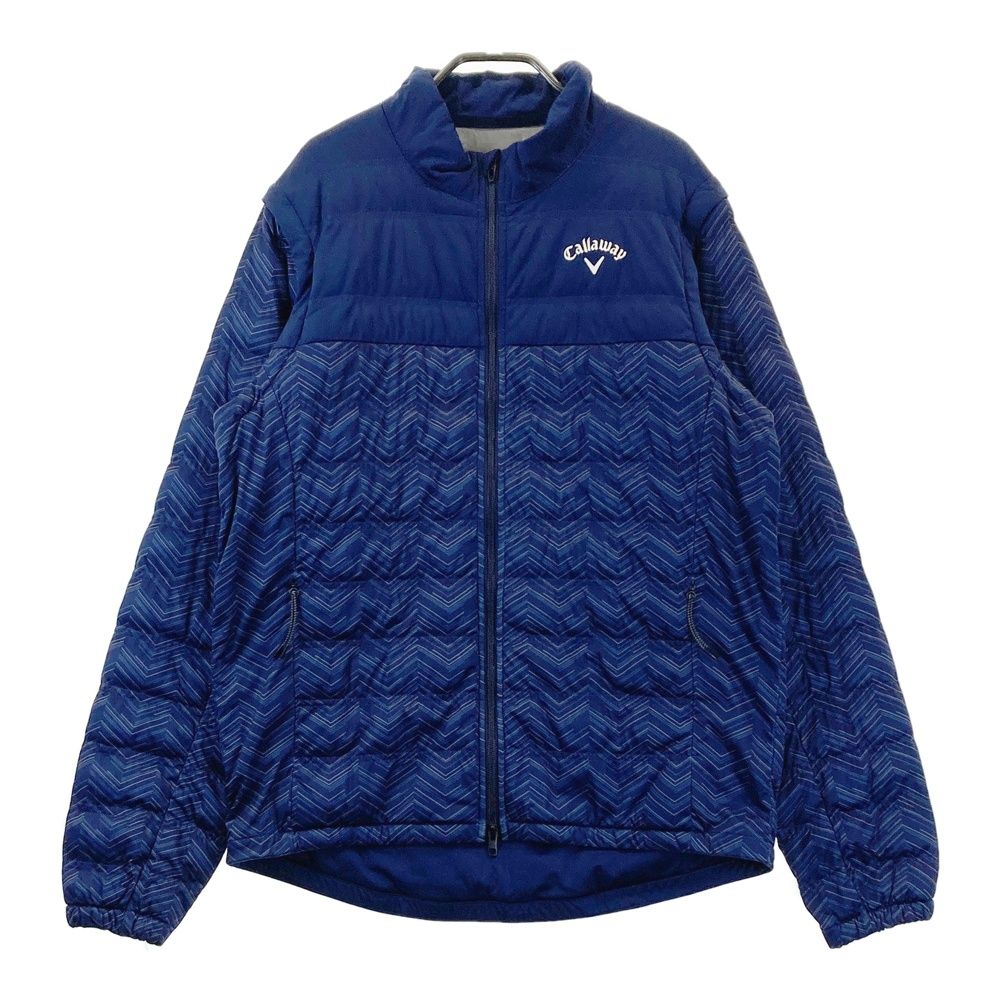 サイズ：LL CALLAWAY キャロウェイ 2WAY 中綿ジャケット 総柄 ネイビー