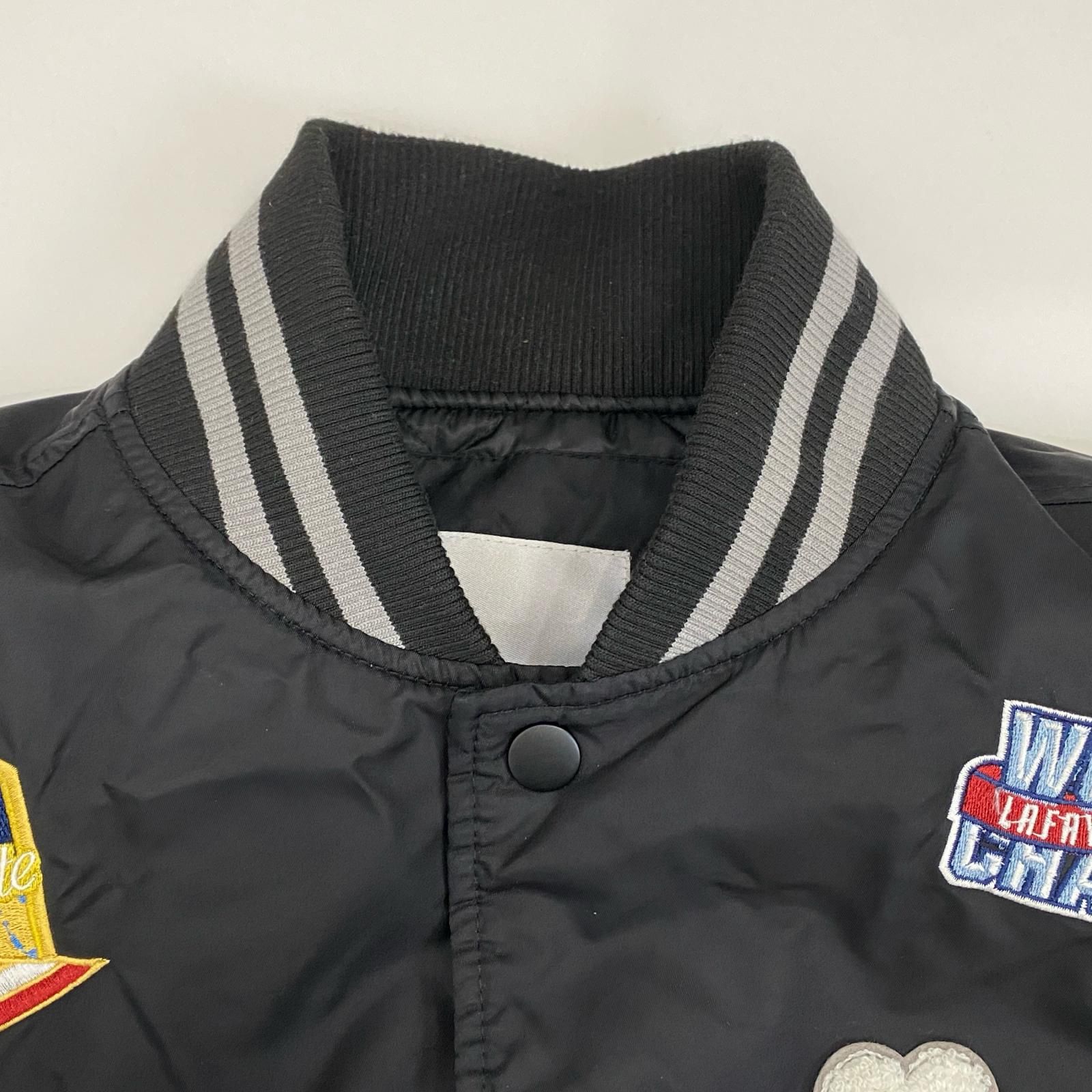 【姫路東店】 中古 Lafayette | ラファイエット ミリタリージャケット LFYT ALL OVER EMBLEM SATIN VARSITY JACKET LS231001 MA-1 ブラック サイズ：XXL 【095】 姫路東店】 中古 Lafayette | ラファイエット ミリタリージャケット