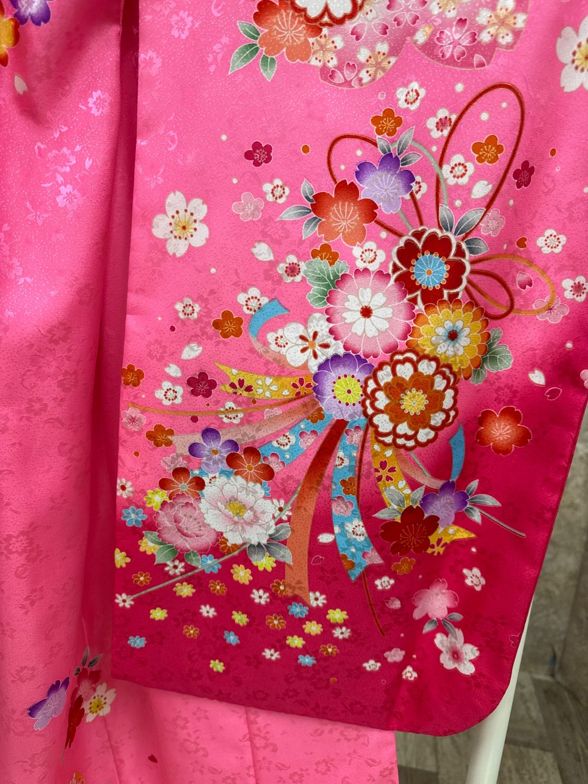 七五三 七歳 7歳 女の子 着物 ピンク 花柄 - メルカリ