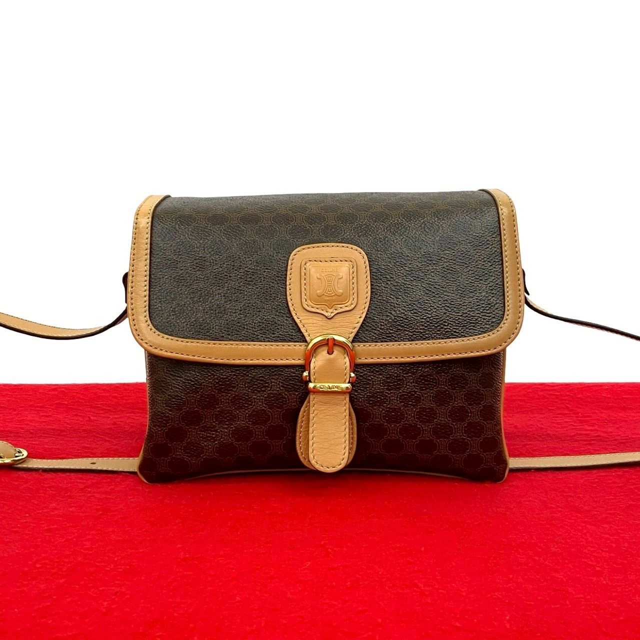 極 美品 CELINE セリーヌ ヴィンテージ マカダム ブラゾン 極 美品 CELINE セリーヌ ヴィンテージ マカダム ブラゾン