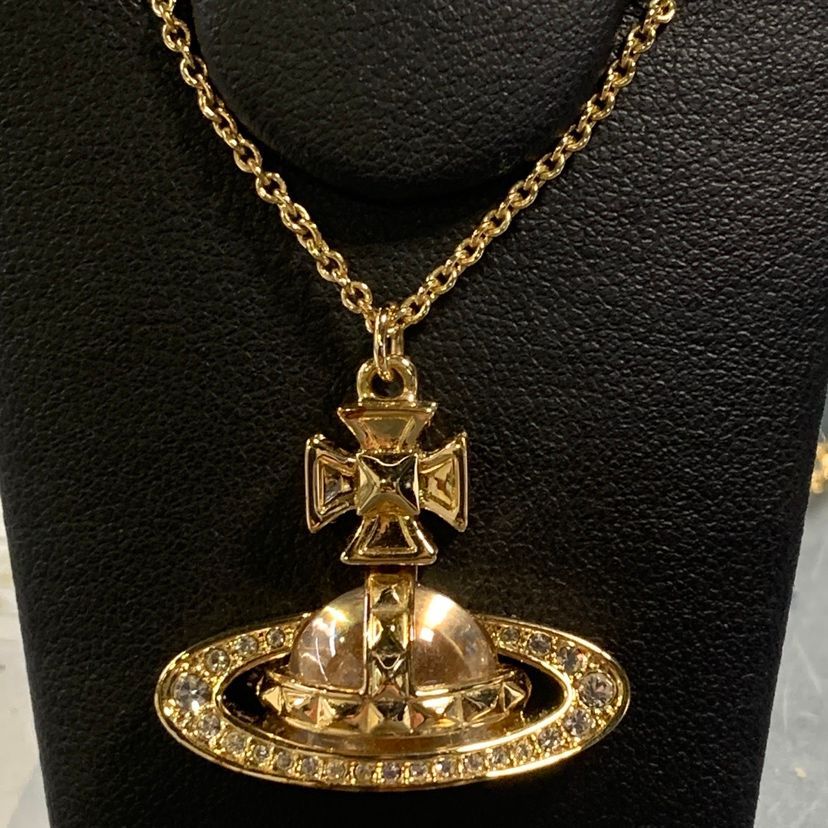♪3992 Vivienne Westwood オーブ スタッズ ネックレス ゴールド 44