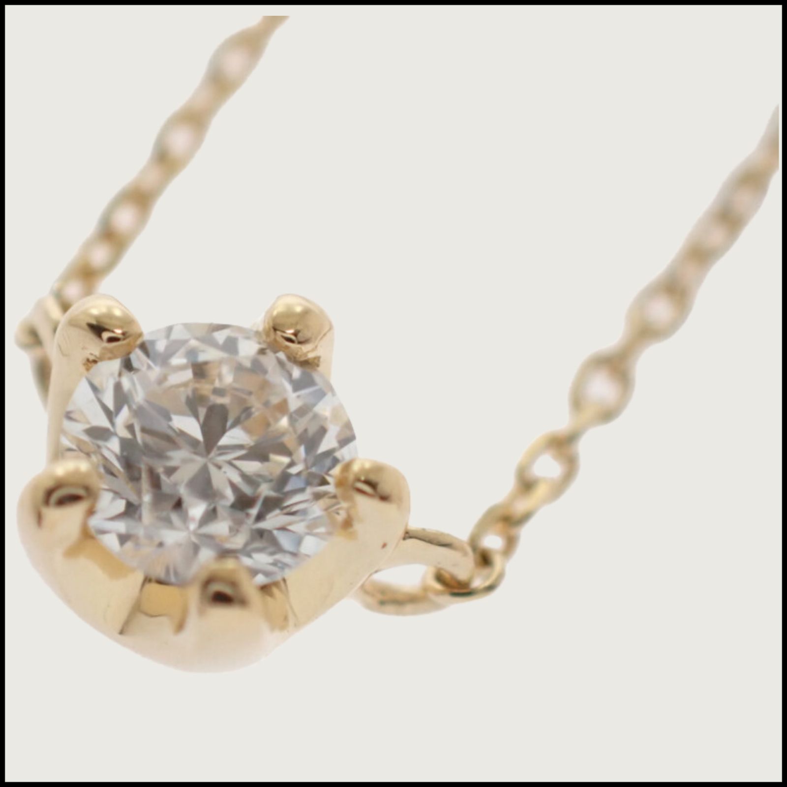 4℃】ヨンドシー 4℃ 一粒ダイヤモンド ネックレス 18金 K18 イエロー 