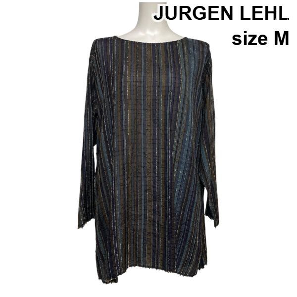◇ ヨーガンレール JURGEN LEHL ストライプ柄チュニック ブラウス 長袖