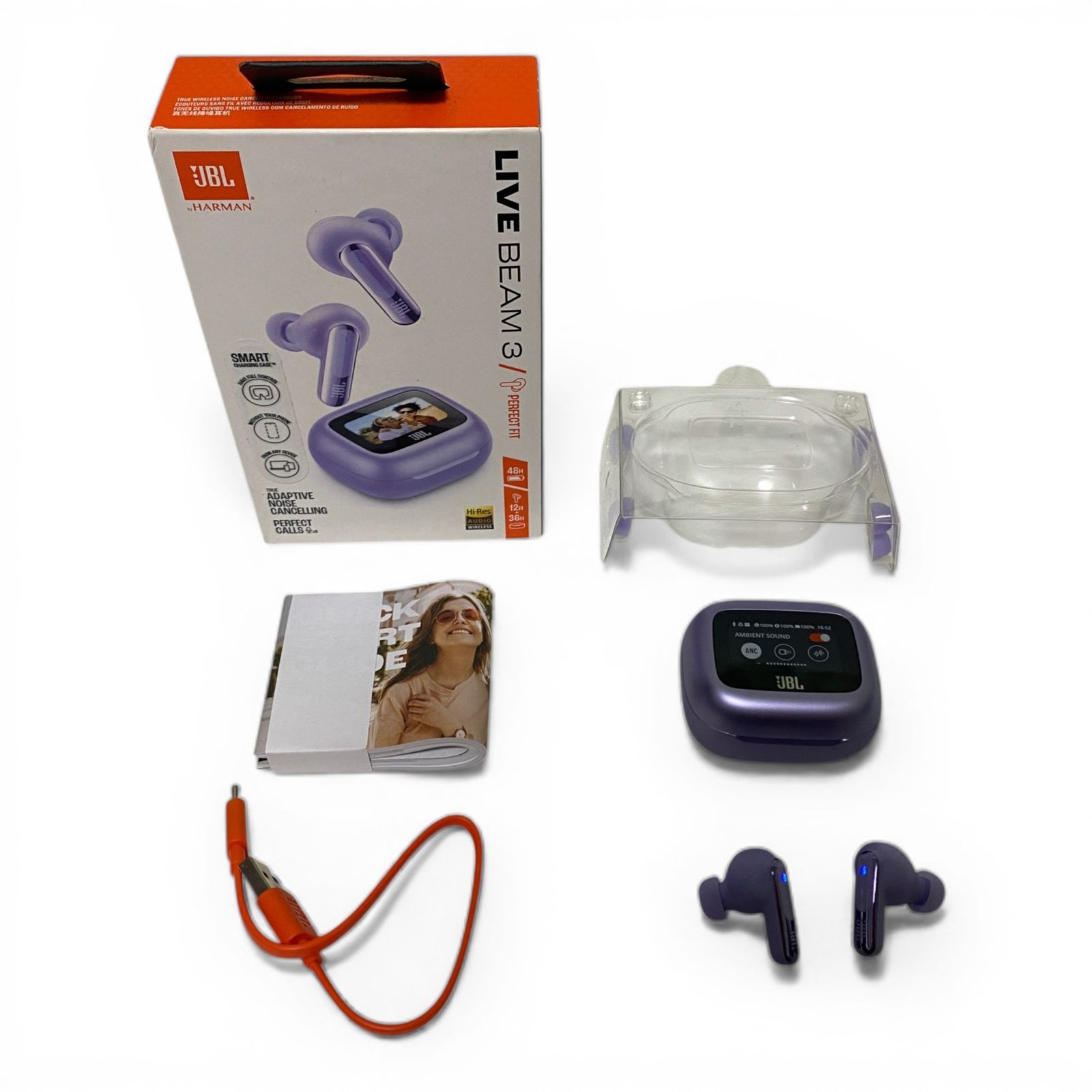 ◯ ジェイビーエル JBL ワイヤレスイヤホン LIVE BEAM 3 パープル