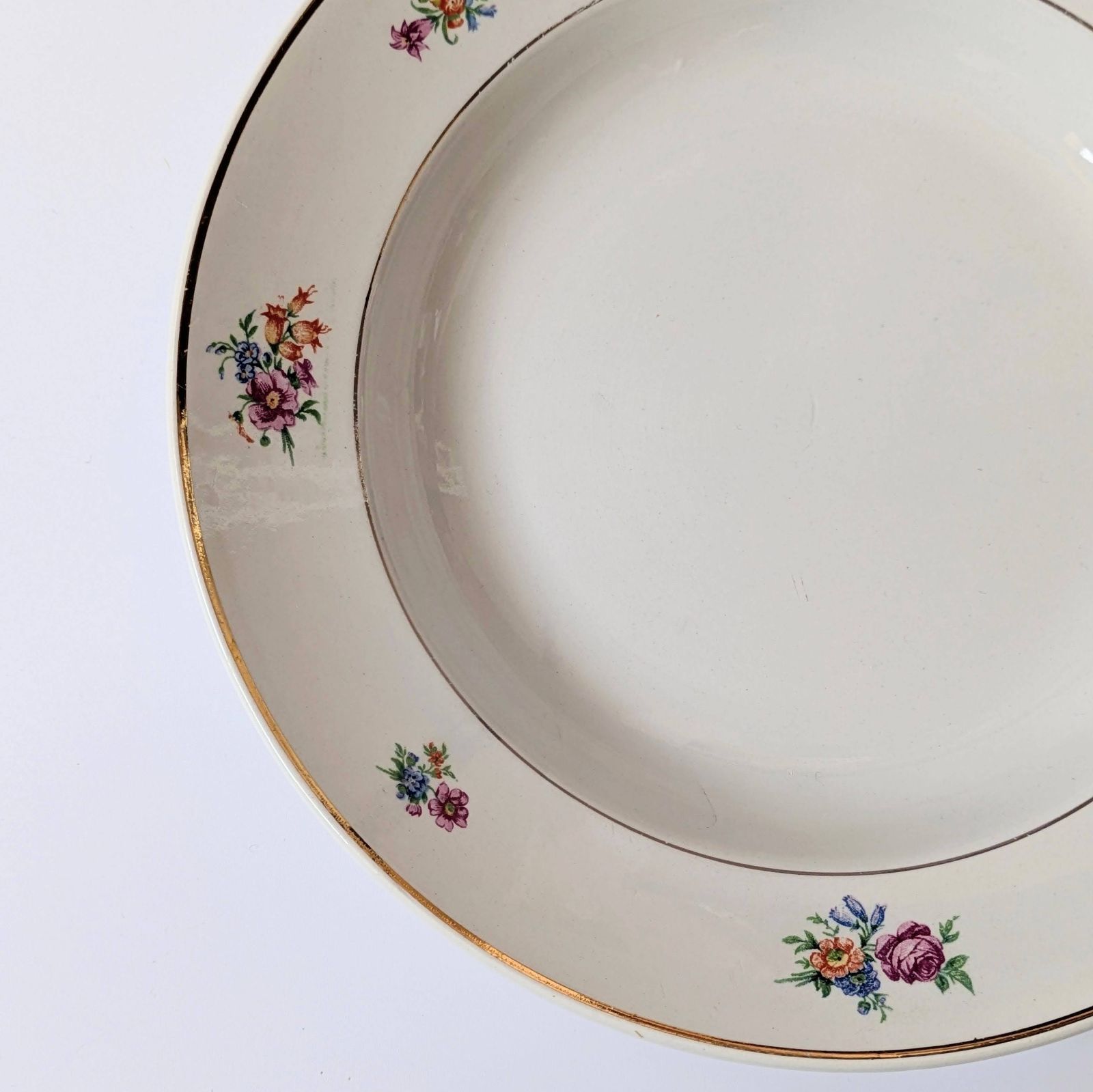 フランスアンティーク 深皿 スーププレート リュネビル フローラルA