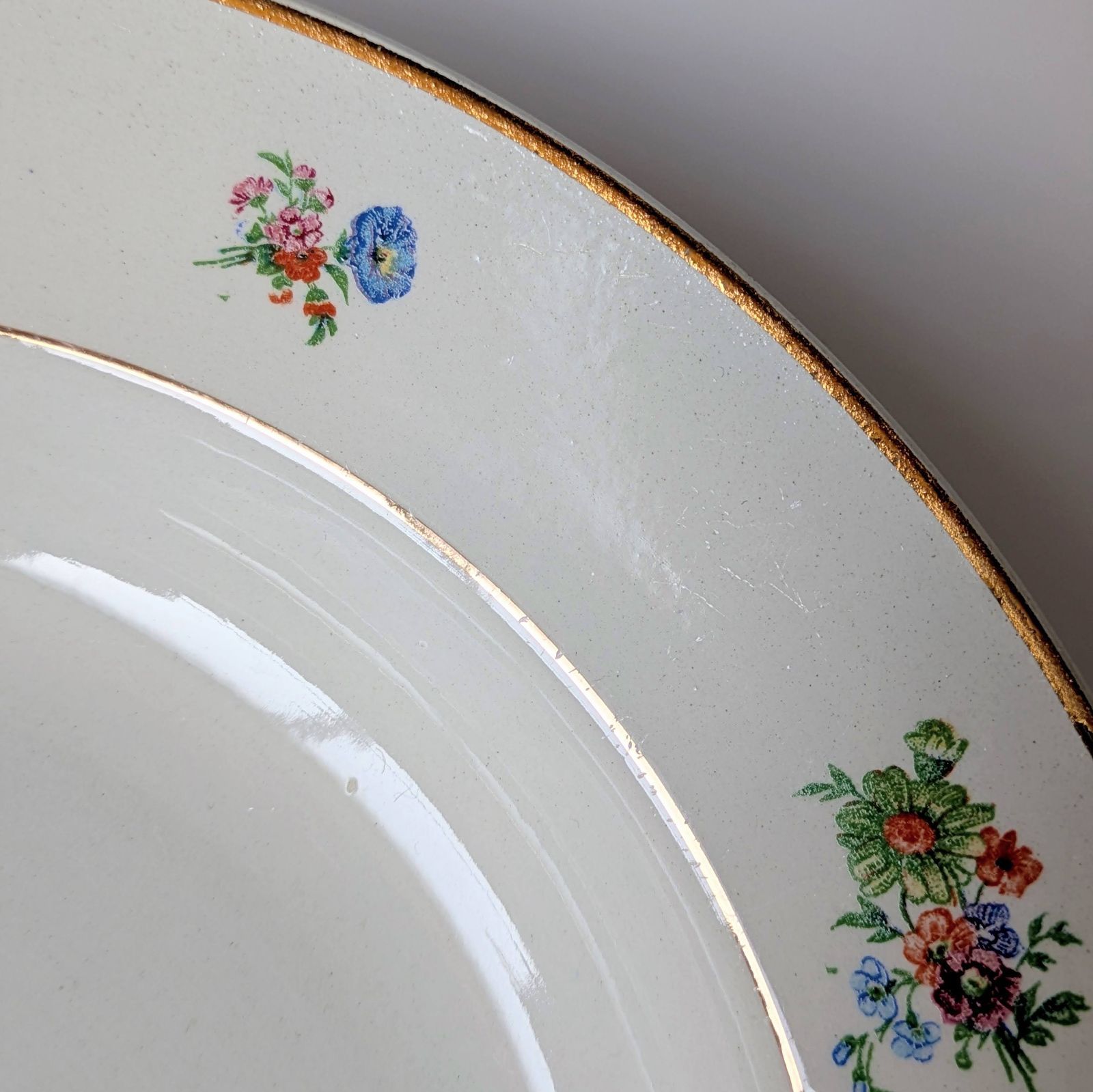 フランスアンティーク 深皿 スーププレート リュネビル フローラルA