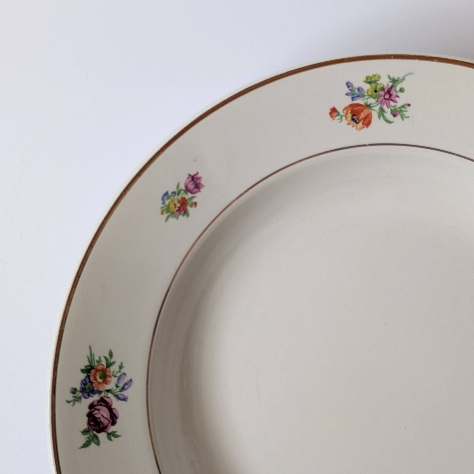 フランスアンティーク 深皿 スーププレート リュネビル フローラルB