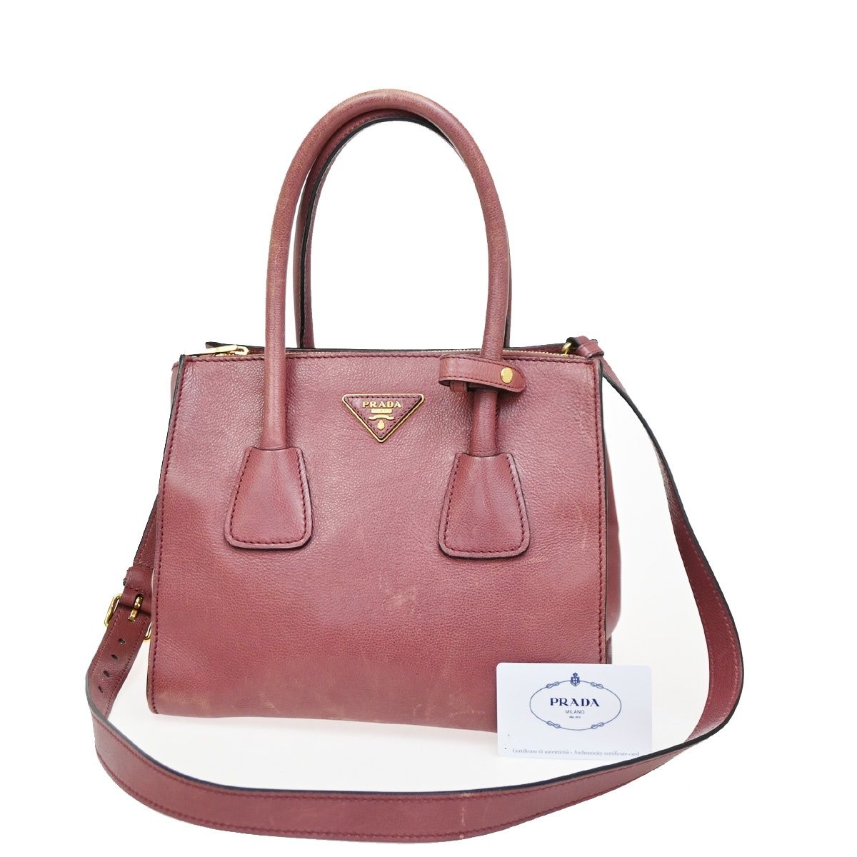 PRADA プラダ ハンド ショルダーバッグ 2way ピンク レザー 80KB991 