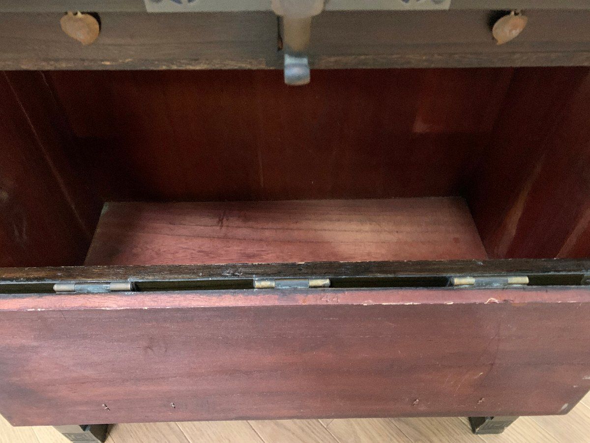 ◇李朝家具 バンダチ 木製 レトロ 収納箱 つづら 半開 引き出し付き 古