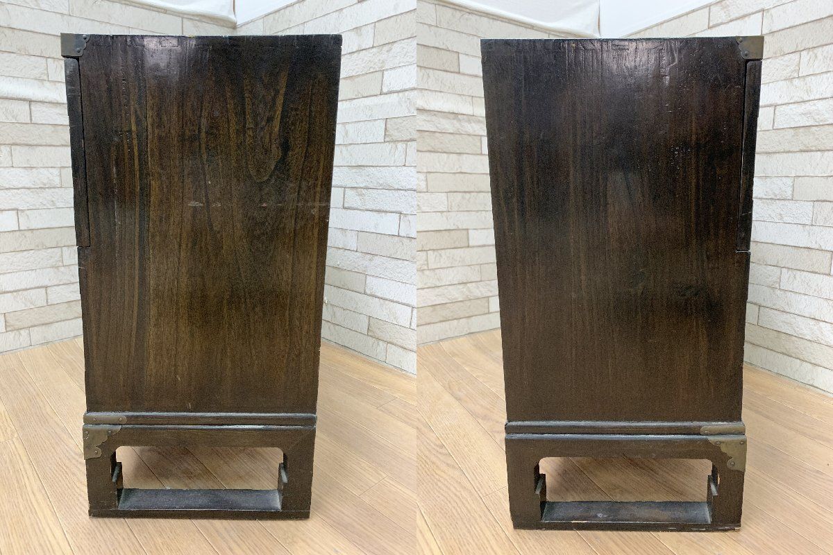 ◇李朝家具 バンダチ 木製 レトロ 収納箱 つづら 半開 引き出し付き 古