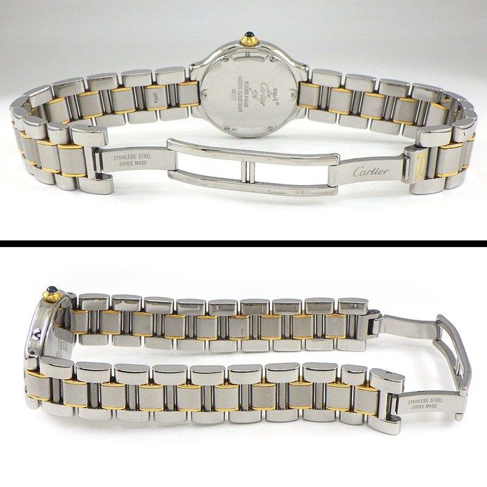 カルティエ Cartier 腕時計 マスト21 ヴァンティアン W10073R6 サンレイ シルバー文字盤 ローマンベゼル GP SS クオーツアナログ 【中古】 カルティエ Cartier 腕時計 マスト21 ヴァンティアン W10073R6