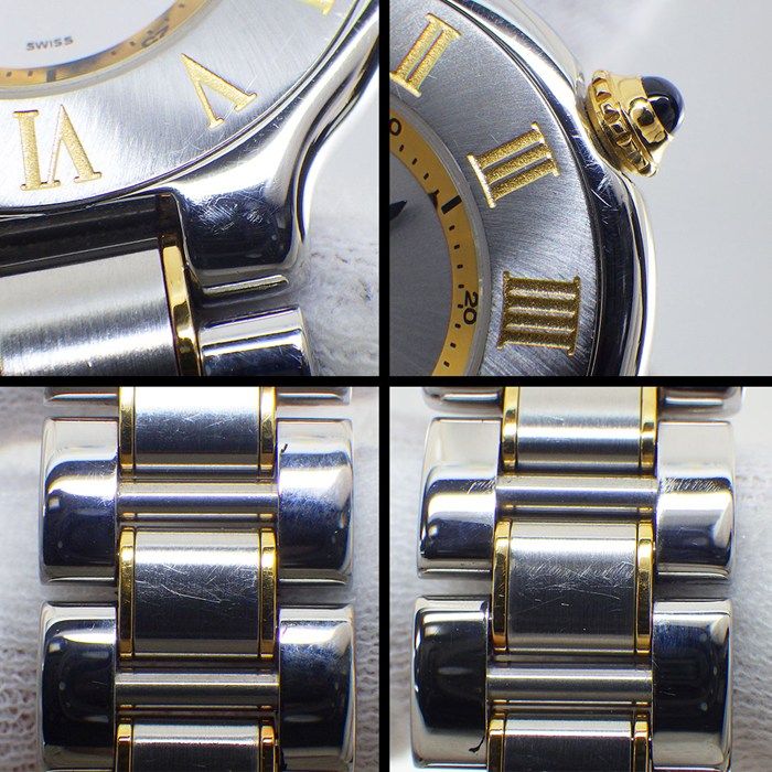 カルティエ Cartier 腕時計 マスト21 ヴァンティアン W10073R6 サンレイ シルバー文字盤 ローマンベゼル GP SS クオーツアナログ 【中古】 カルティエ Cartier 腕時計 マスト21 ヴァンティアン W10073R6