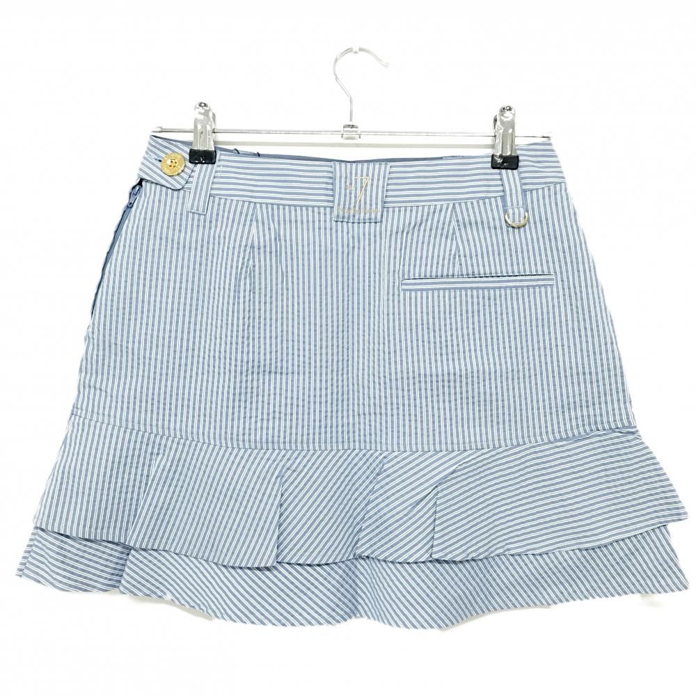 新品】サマンサタバサNo.7 スカート ライトブルー×白 ストライプ
