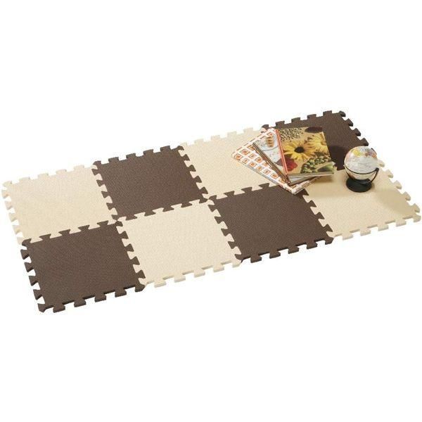 〔2個セット〕 シービージャパン やわらかジョイントカラーマット 約30cm 8枚組 チョコレート
