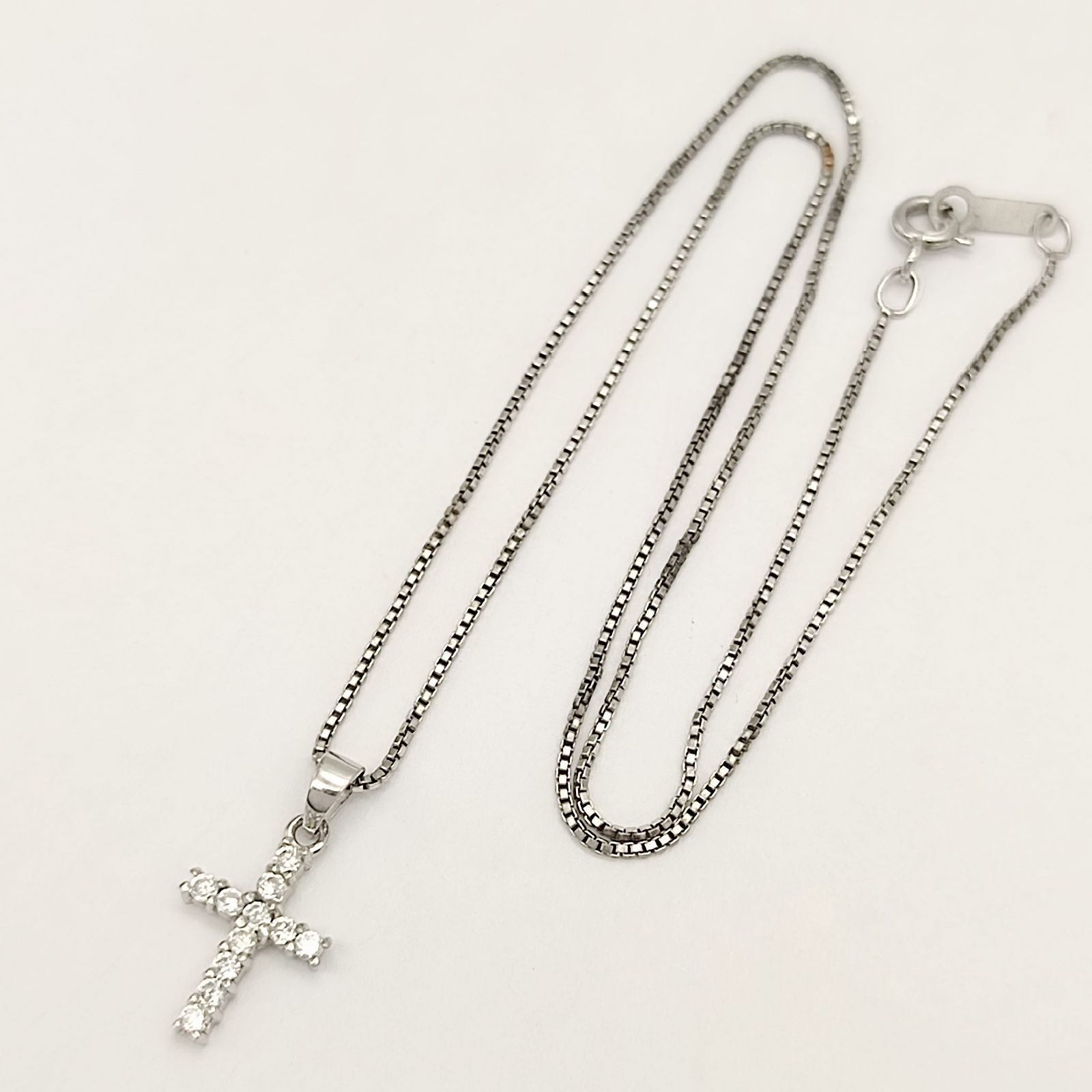 美品】ジルコニアクロスネックレス SILVER シルバー925 2.3g - メルカリ
