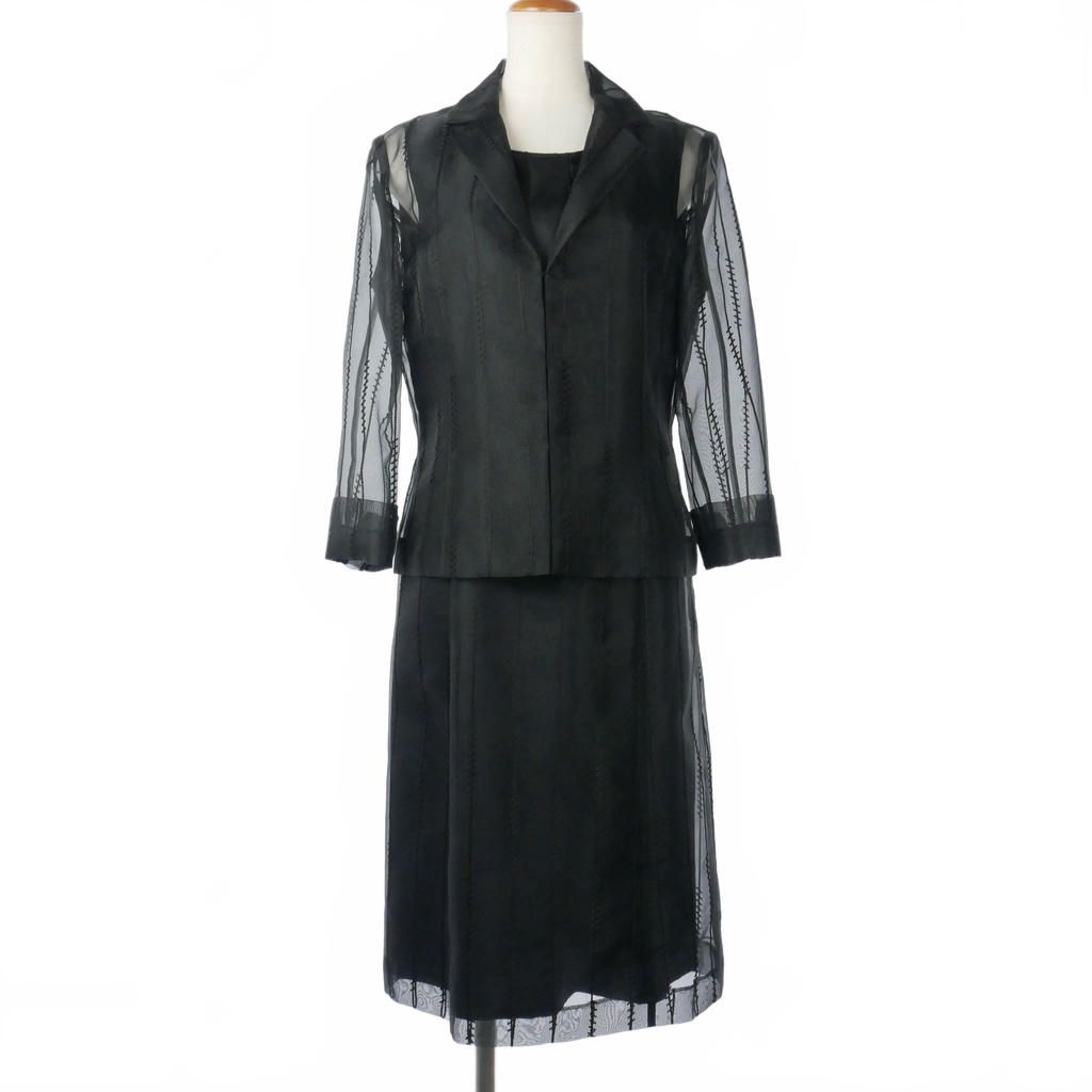 ジバンシィ GIVENCHY ワンピース アンサンブル 膝丈 サイズ40 ブラック