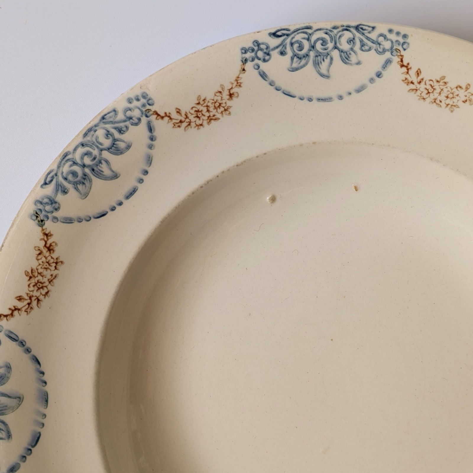 フランスアンティーク 深皿 スーププレート ロンウィ Longwy Toul A