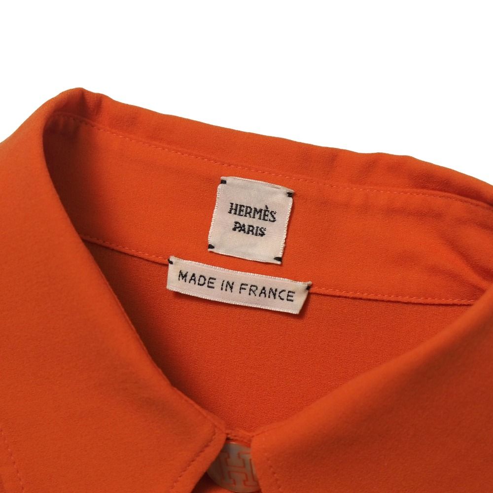 HERMES エルメス ブラウス サイズ36 Hボタン ノースリーブ シャツ