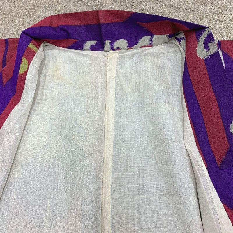 603aa10◇アンティーク着物 銘仙 矢羽根 橘 レトロモダン 大正ロマン