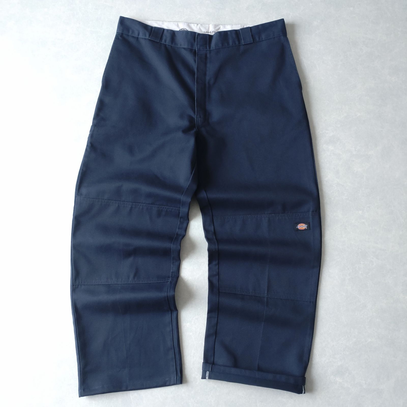 古着 Dickies ディッキーズ 85283DN ダブルニーワークパンツ ダークネイビー 実寸W38L30【D1717】