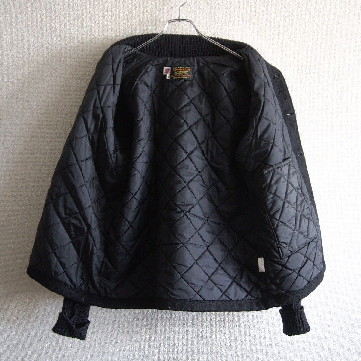 美品】SKOOKUM【メルトン×レザー スタジャン】38 スクーカム ブラック