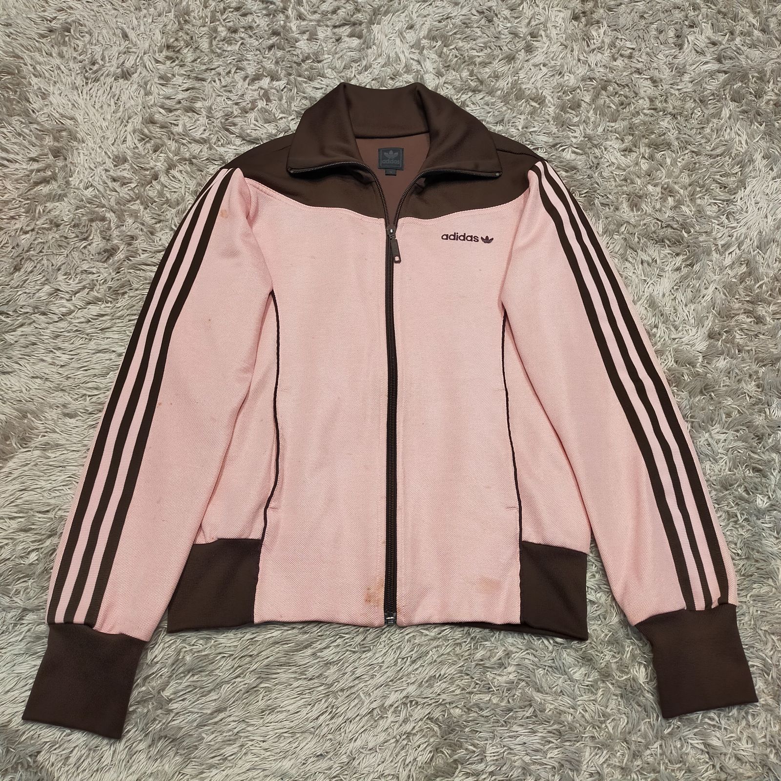 ジャージ ピンク×ブラウン n8 adidasアディダス トラックジャケット Lサイズ ジャージ ピンク