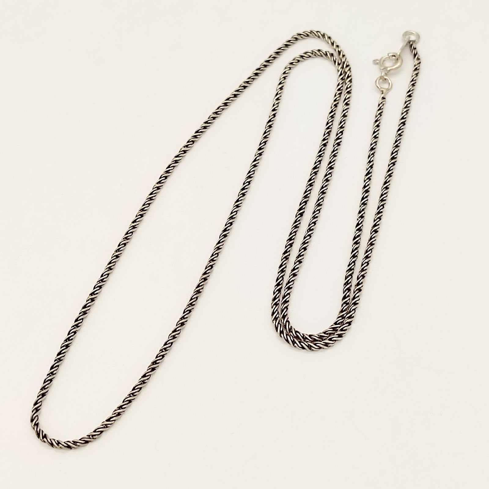 美品】ツイストチェーンネックレス SILVER シルバー925 55㎝ 6.3g 