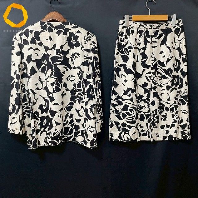 anc レオナール LEONARD セットアップ ツーピース 11 アイボリー 黒