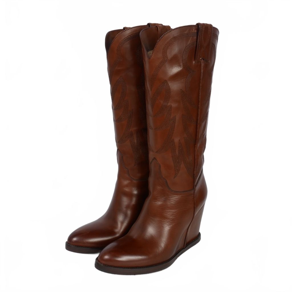 サルトル SARTORE ウェッジソール ロング ウエスタンブーツ レザー 35