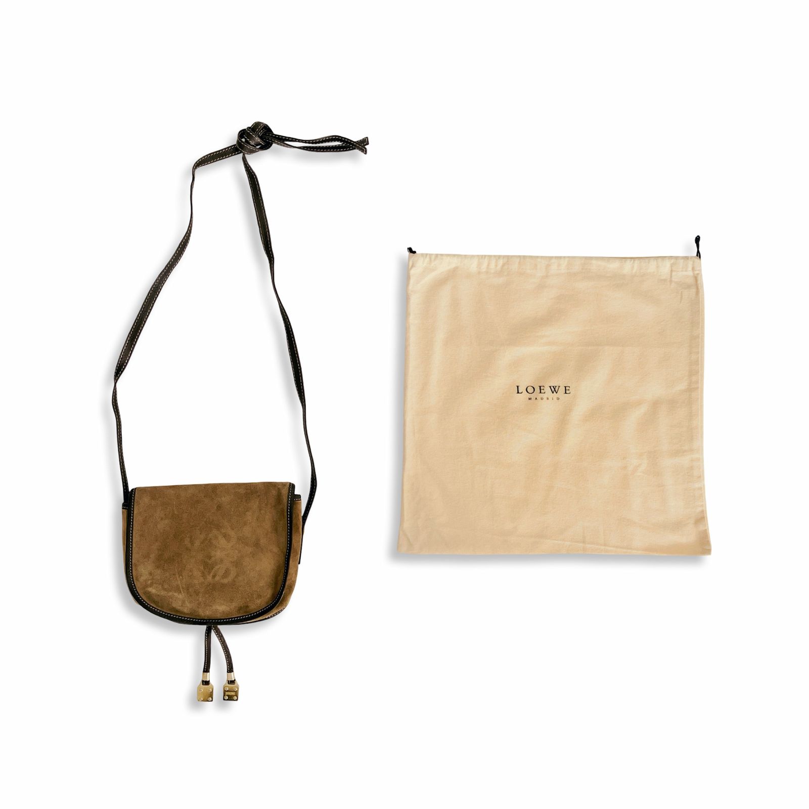 LOEWE ロエベ アナグラム スエード ショルダーバッグ ポシェット