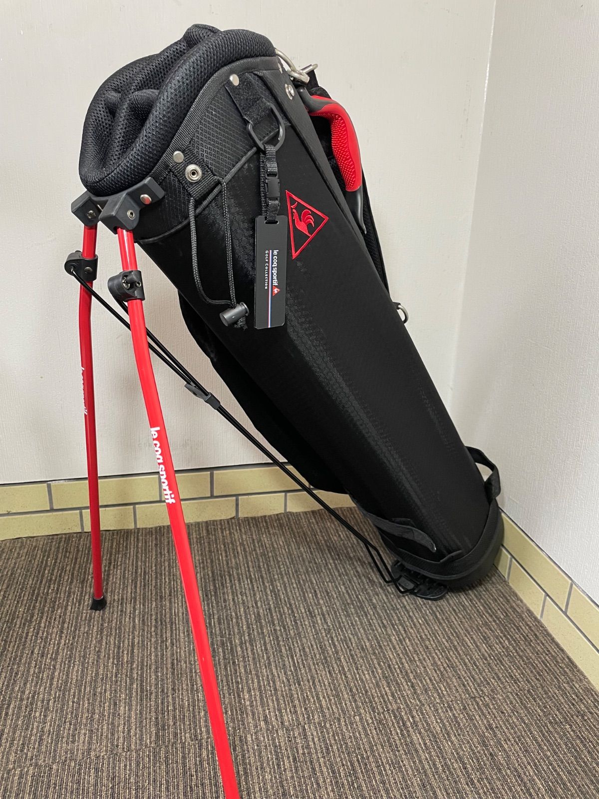 美品❗️ le coq sportif スタンド式キャディバッグ 軽量 ブラック