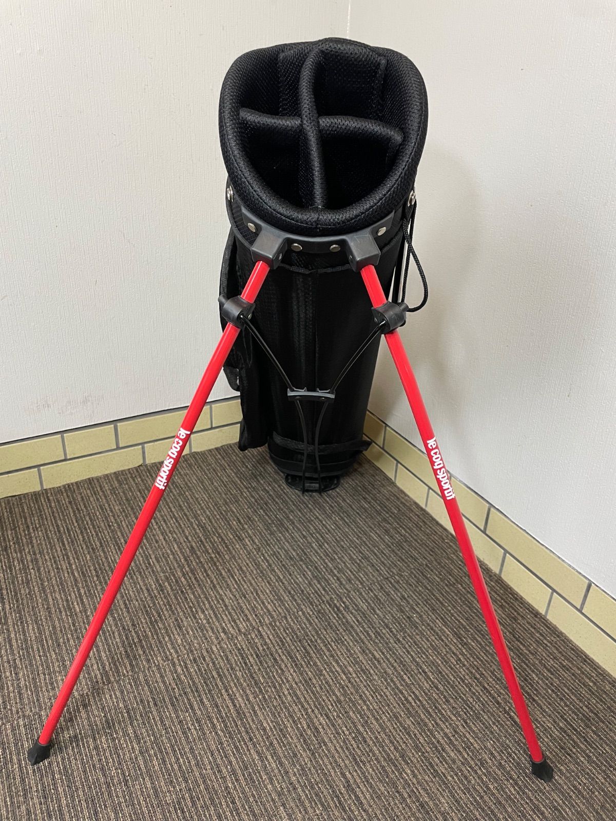 美品❗️ le coq sportif スタンド式キャディバッグ 軽量 ブラック