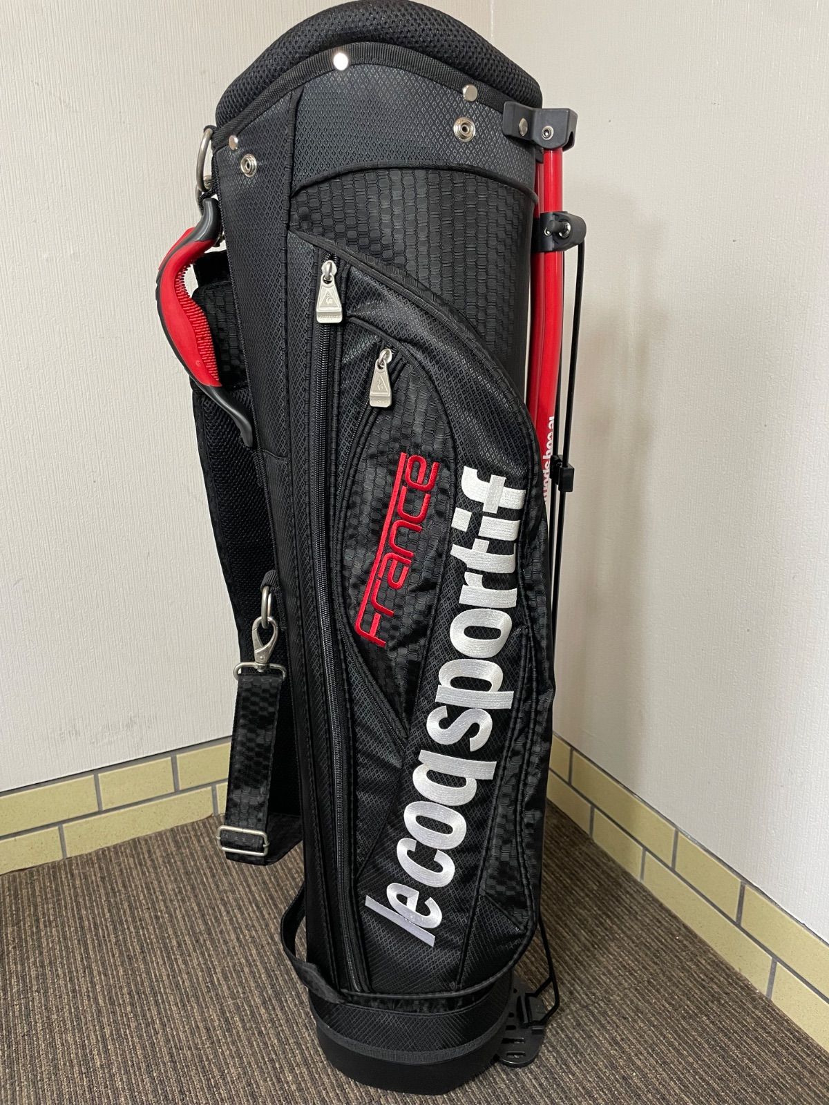 美品❗️ le coq sportif スタンド式キャディバッグ 軽量 ブラック