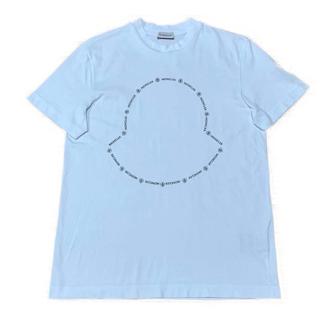 モンクレール ロゴプリント S Tシャツ ホワイト国内正規品 4S546 
