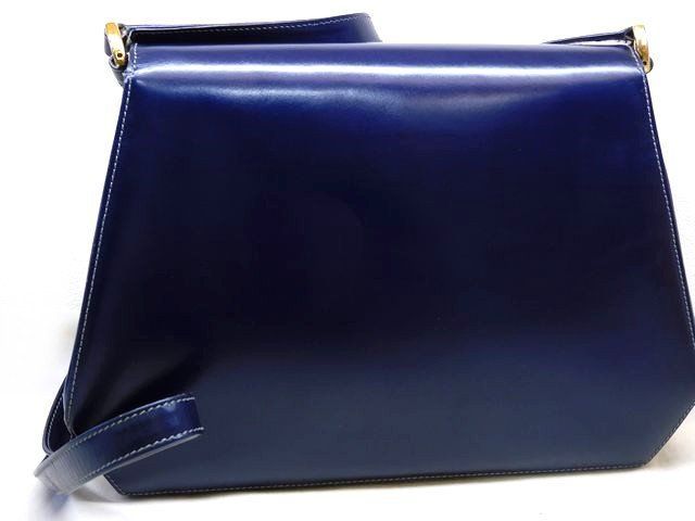 オールドグッチ □ 001・406・1006 レザー ネイビー ショルダーバッグ