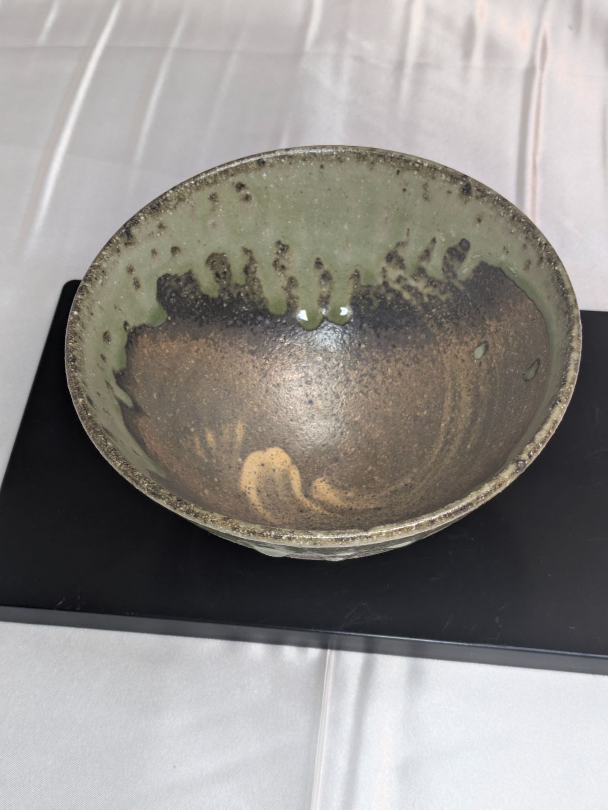 蓬莱堂 翁軒窯 常滑焼 灰釉 茶碗 共箱 共布 径13.8cm 抹茶碗 茶道具 美