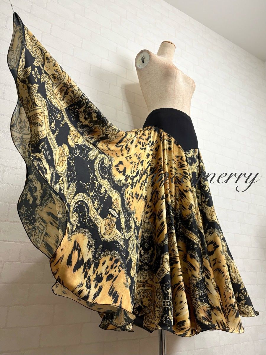 新品 フレアー最大！ パソドブレ パソ ワルツ 社交ダンス スカート 黒