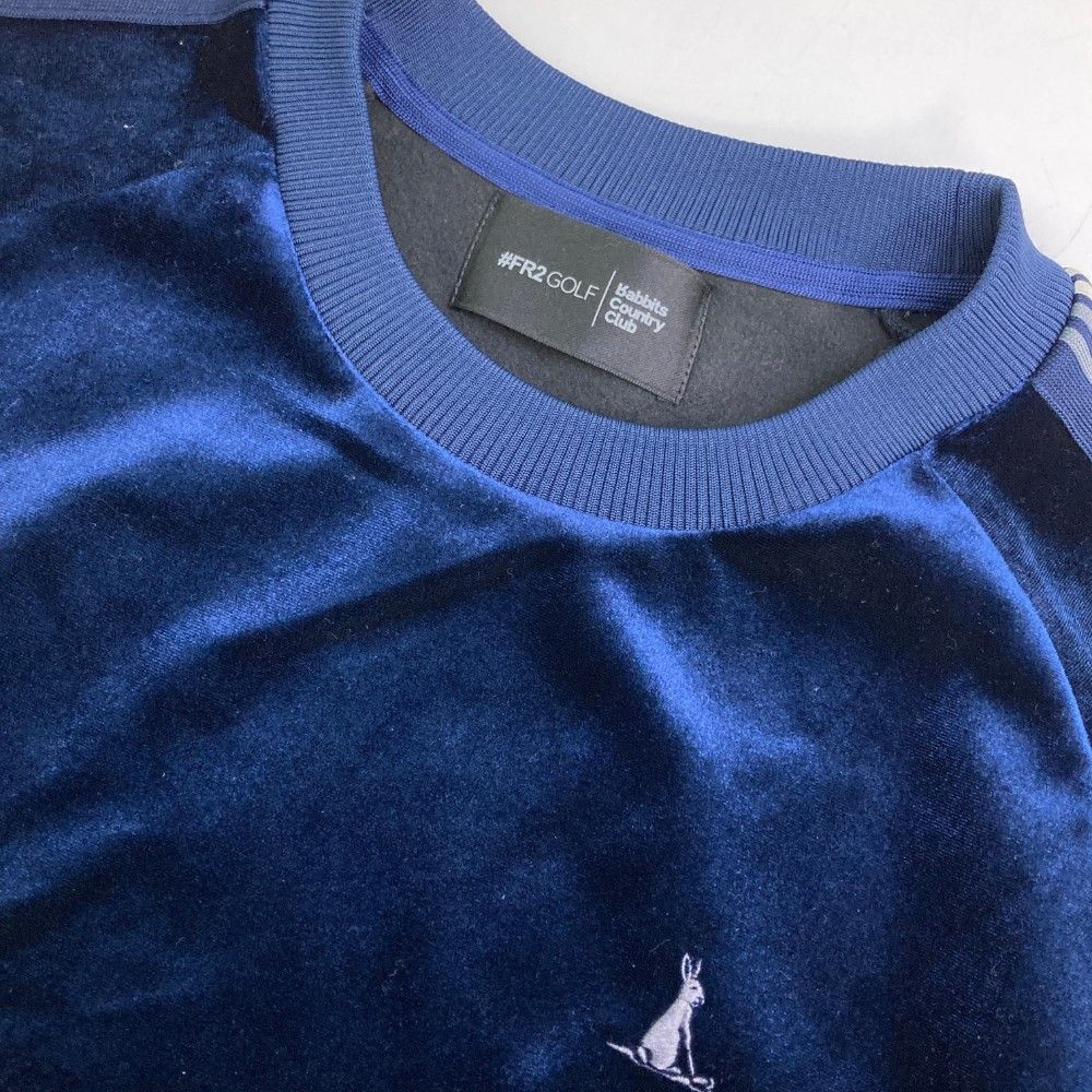 サイズ：L FR2 GOLF エフアールツーゴルフ Line Sleeve Velor Pullover ベロアスウェット  ネイビー系 [240101420022] ゴルフウェア メンズ ストスト サイズ：L FR2 GOLF エフアールツーゴルフ Line Sleeve Velor Pullover