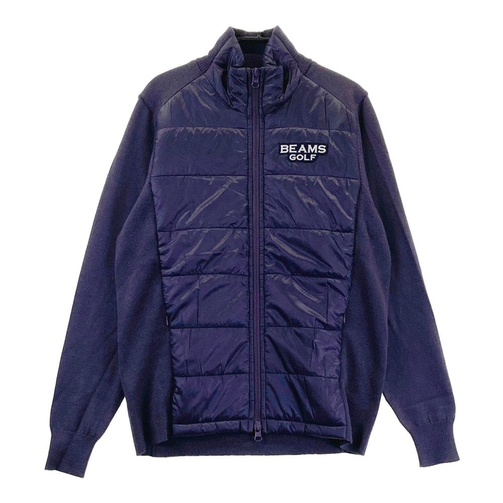 サイズ：M BEAMS GOLF ビームスゴルフ  中綿切替 ニットジップジャケット  パープル系 [240101466942] ゴルフウェア レディース ストスト サイズ：M BEAMS GOLF ビームスゴルフ 中綿切替 ニットジップ