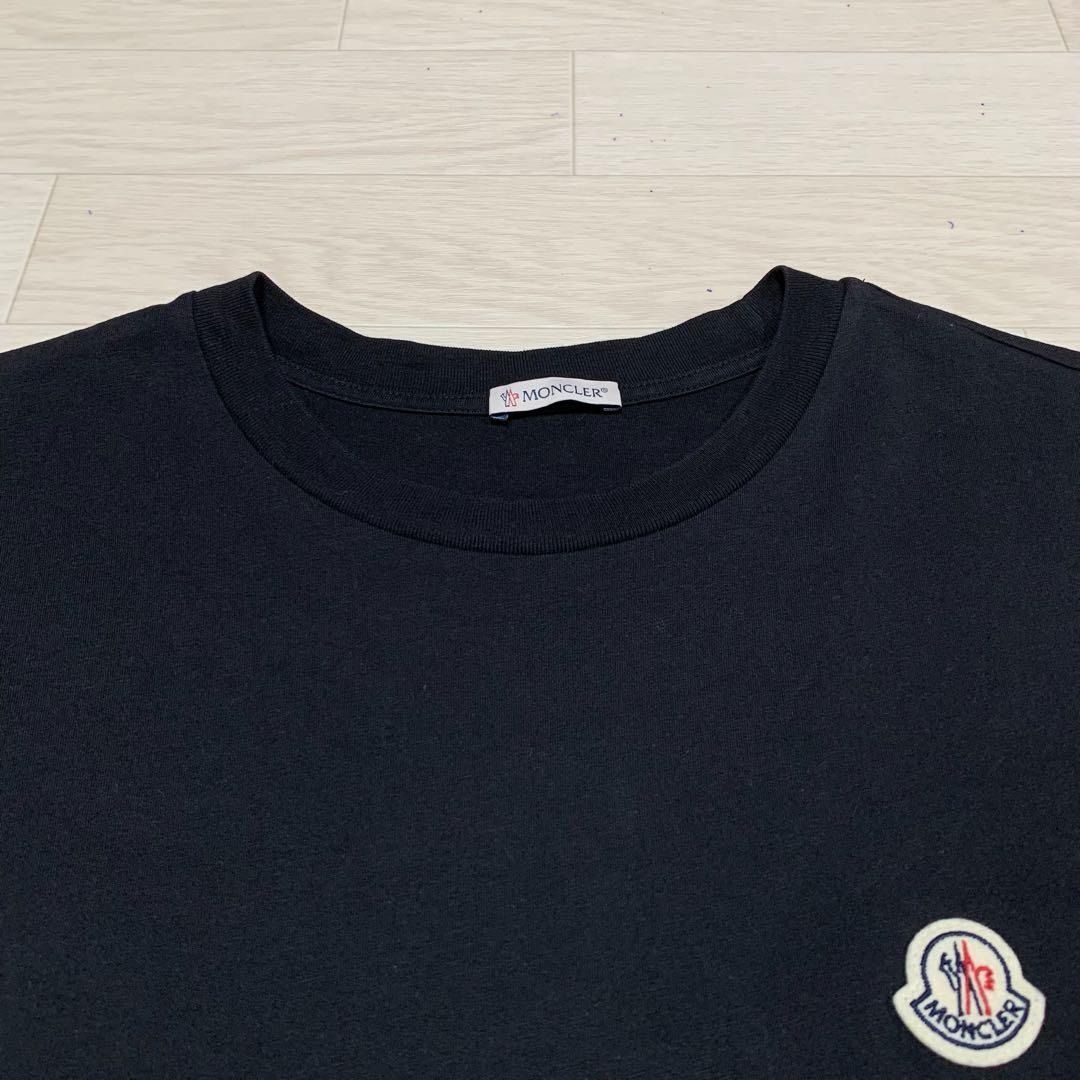モンクレール 無地 ワッペン Tシャツ L ブラック 国内正規品 4S547 