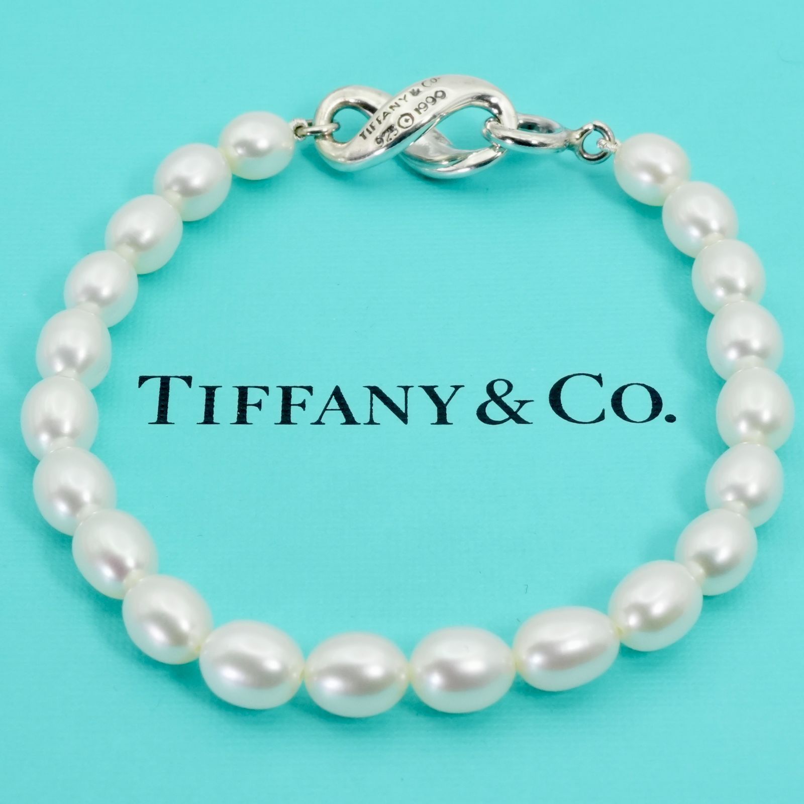 希少ティファニー パールフィギュアエイトインフィニティブレスレット