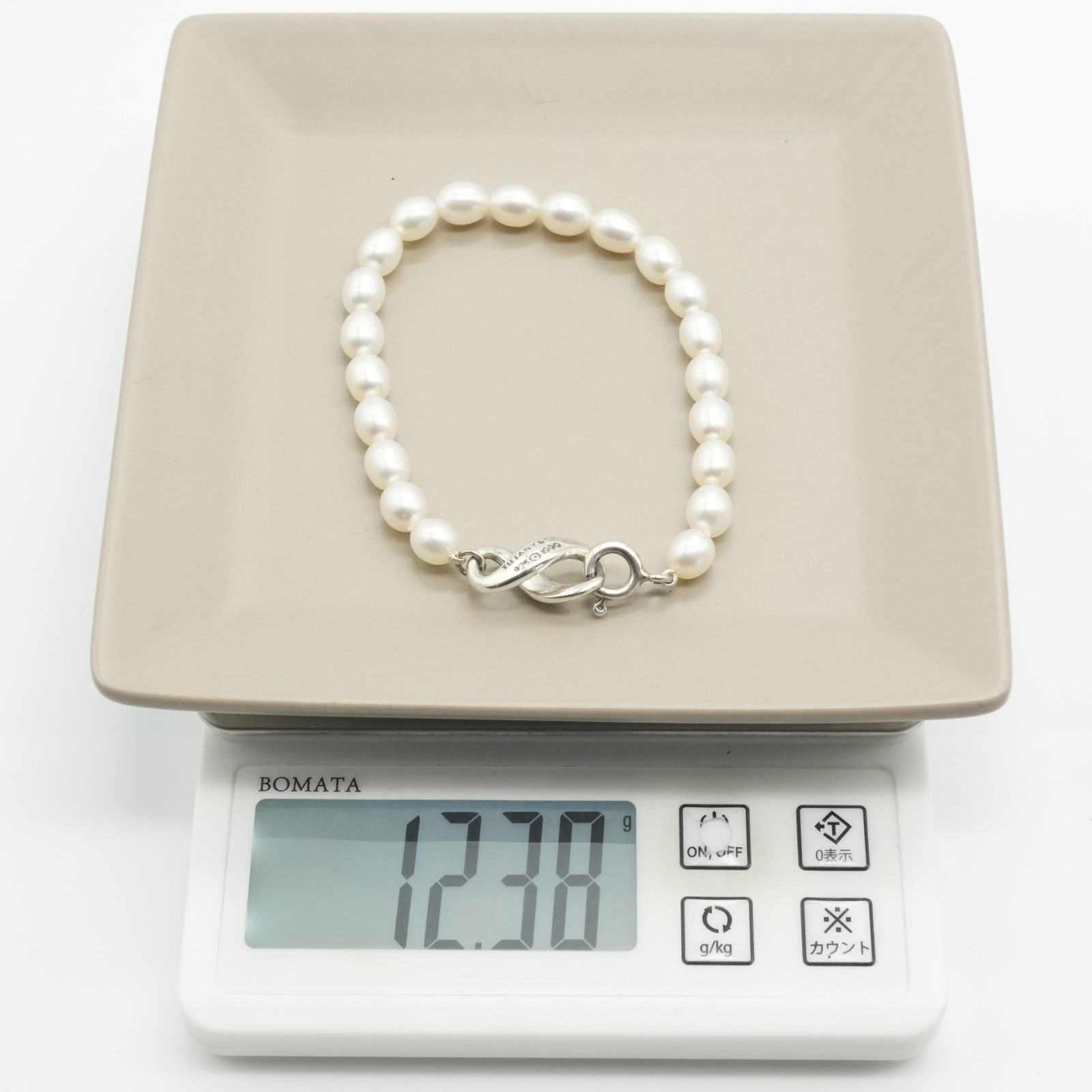 希少ティファニー パールフィギュアエイトインフィニティブレスレット