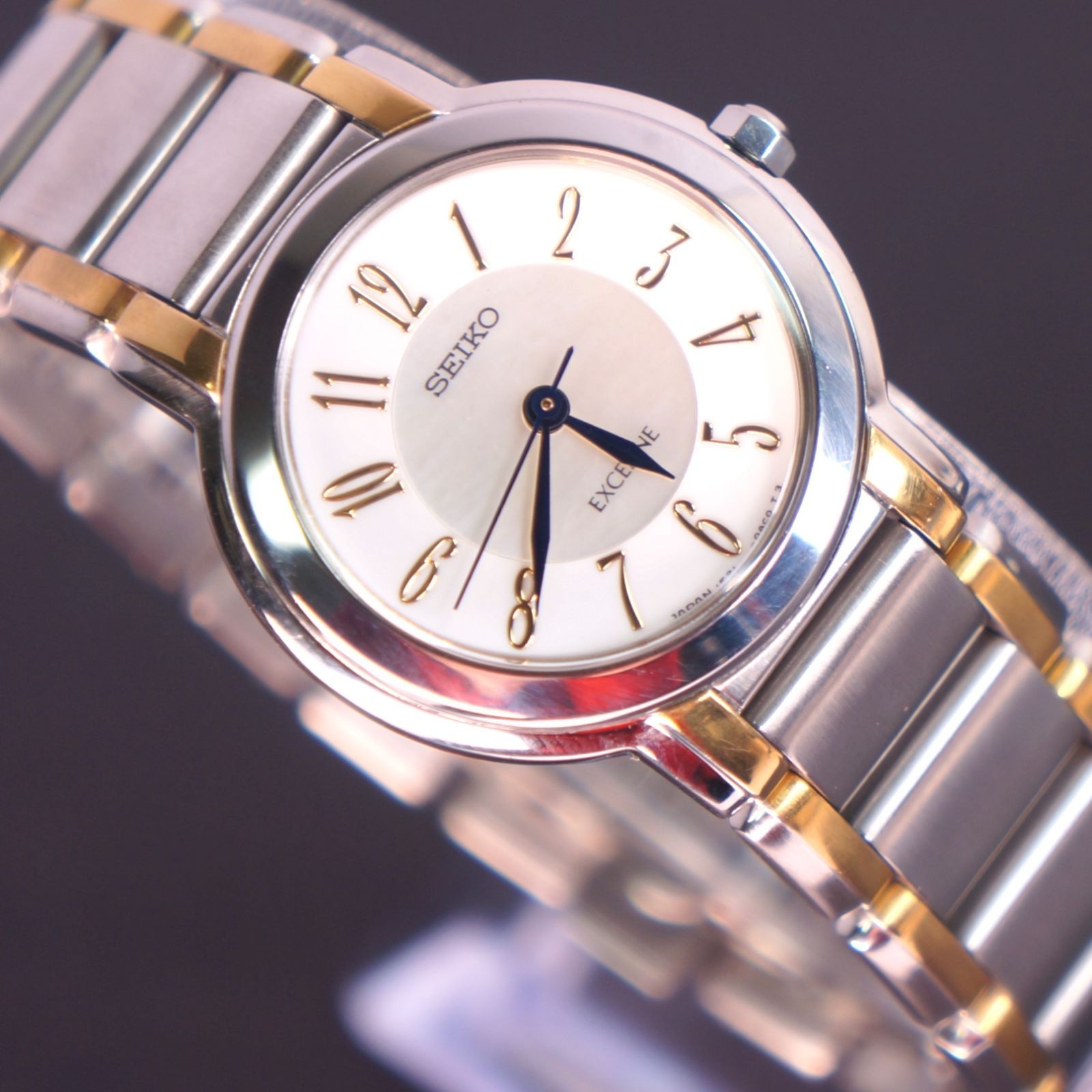 稼働品】SEIKO エクセリーヌ シェル文字盤 電池交換済 - メルカリ