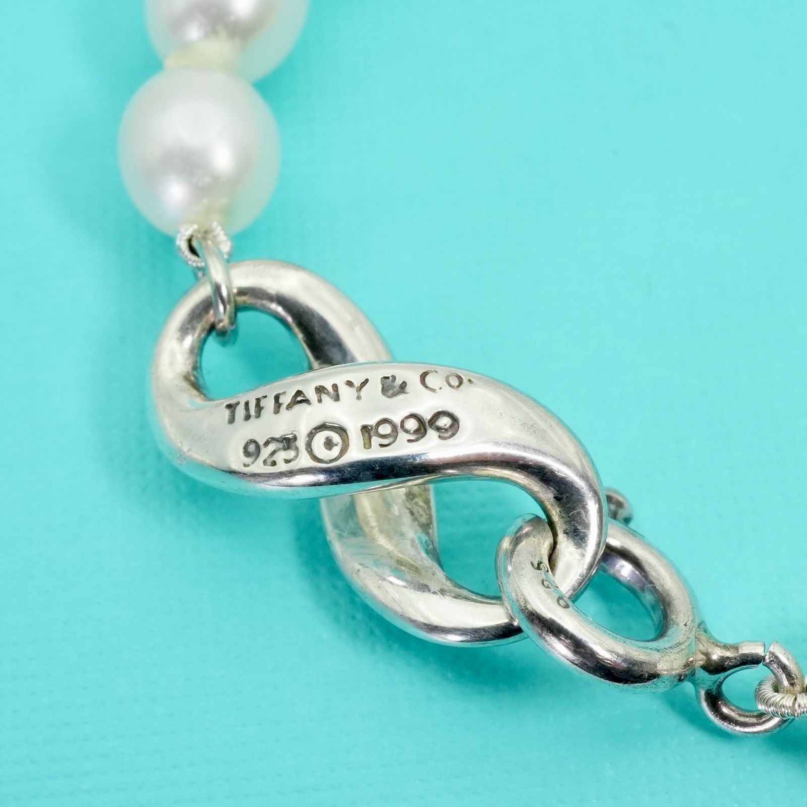 希少ティファニー パールフィギュアエイトインフィニティブレスレット