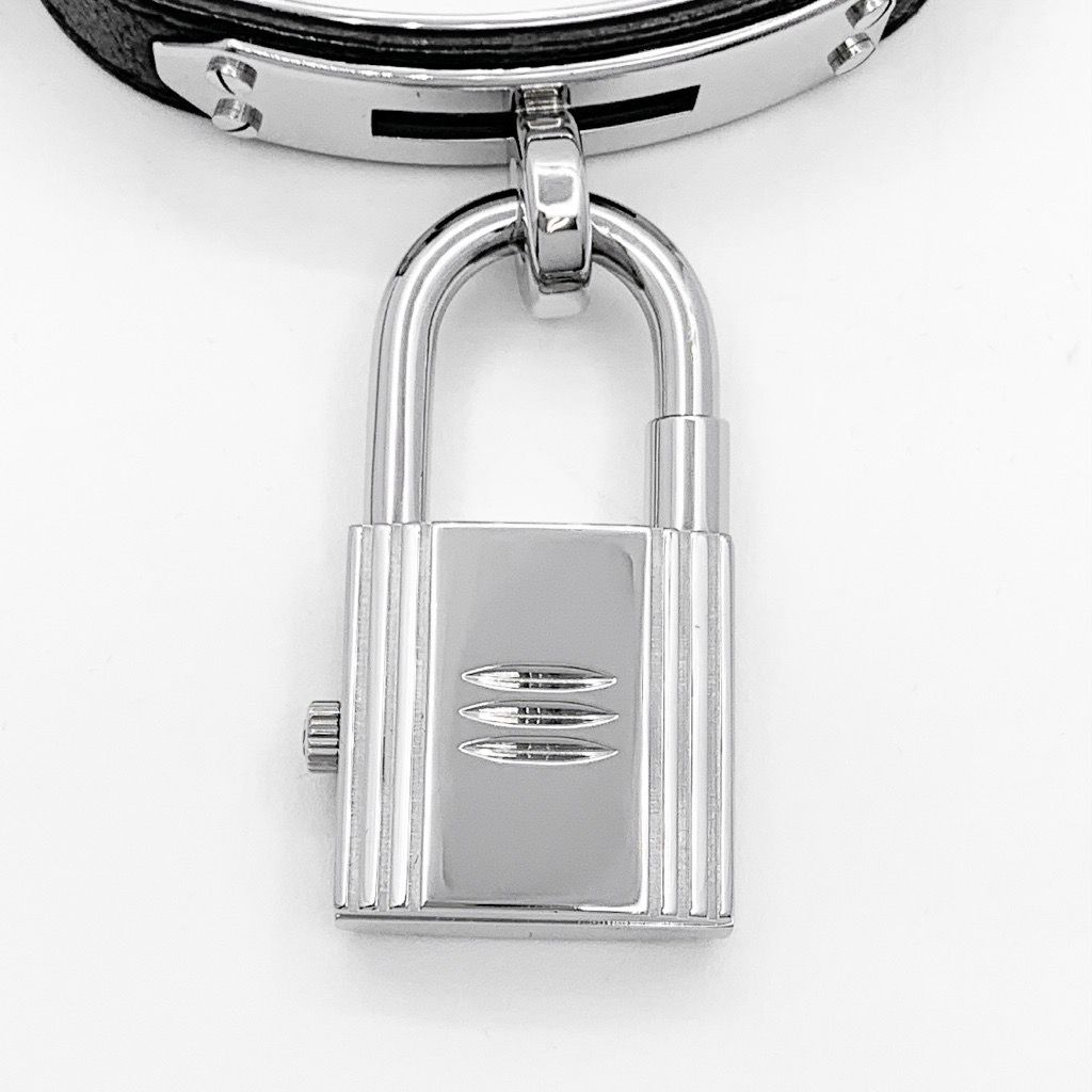 【OH済】エルメス ケリーウォッチ SS 黒文字盤 シルバー レディース 腕時計 HERMES 時計 OH済】エルメス ケリーウォッチ SS 黒文字盤 シルバー レディース