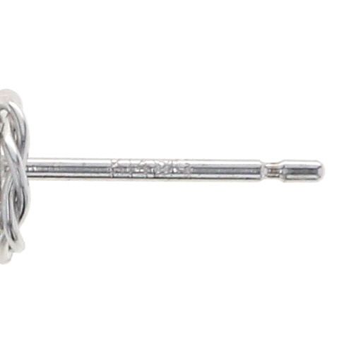 K14WG ホワイトゴールド ピアス オパール 一粒 カボション ツイスト枠