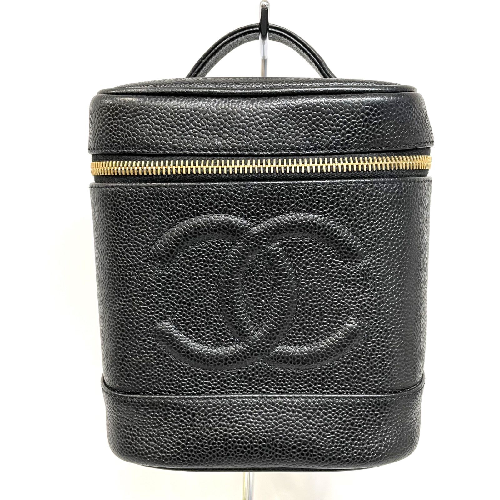 Bランク】 CHANEL シャネル バニティバッグ ポーチ キャビアスキン 